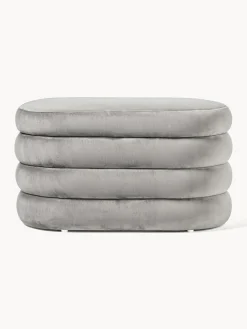 Banco pequeño tapizado en terciopelo con espacio de almacenamiento Alto