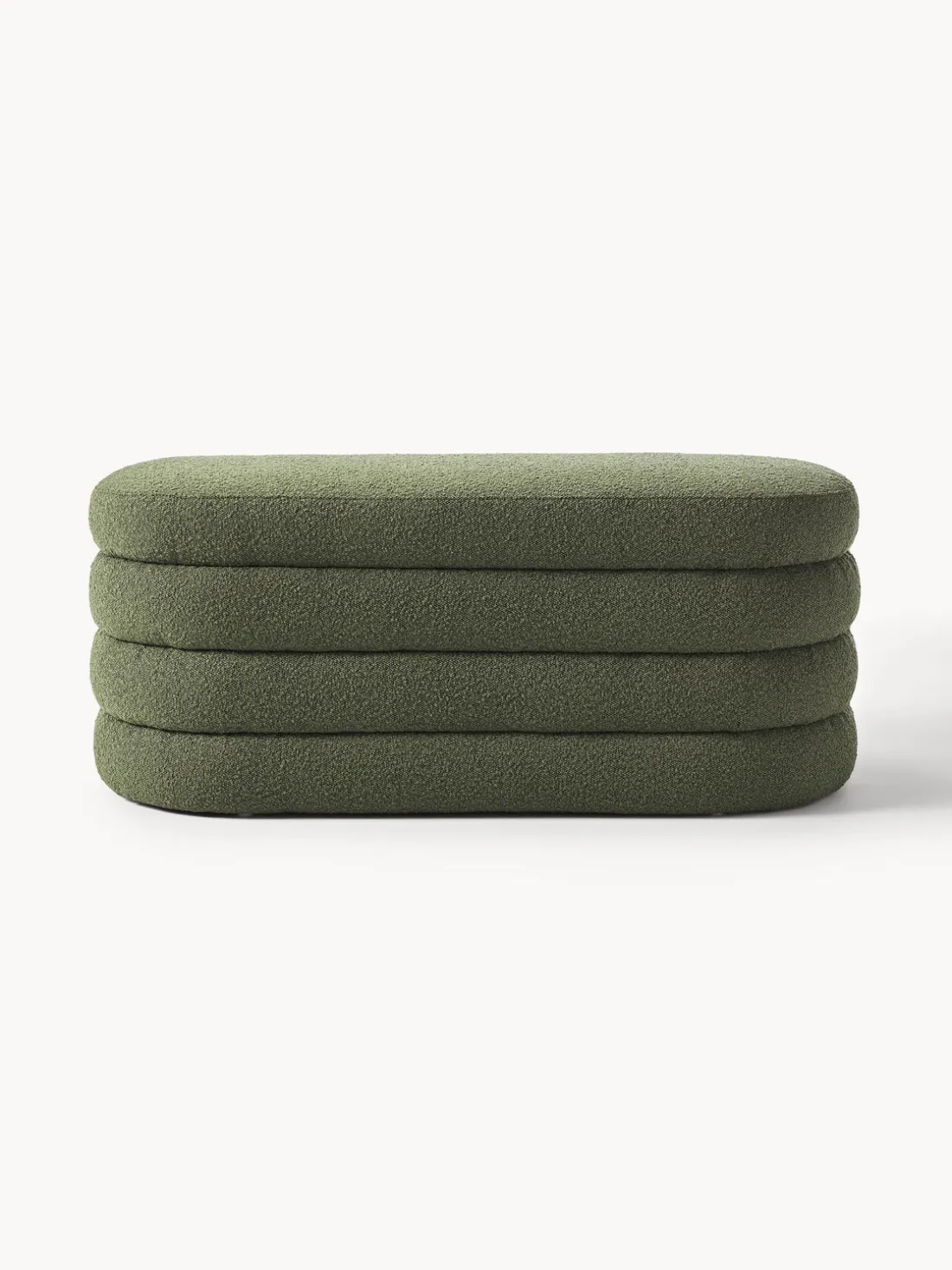 Banco tapizado en tejido bouclé Alto