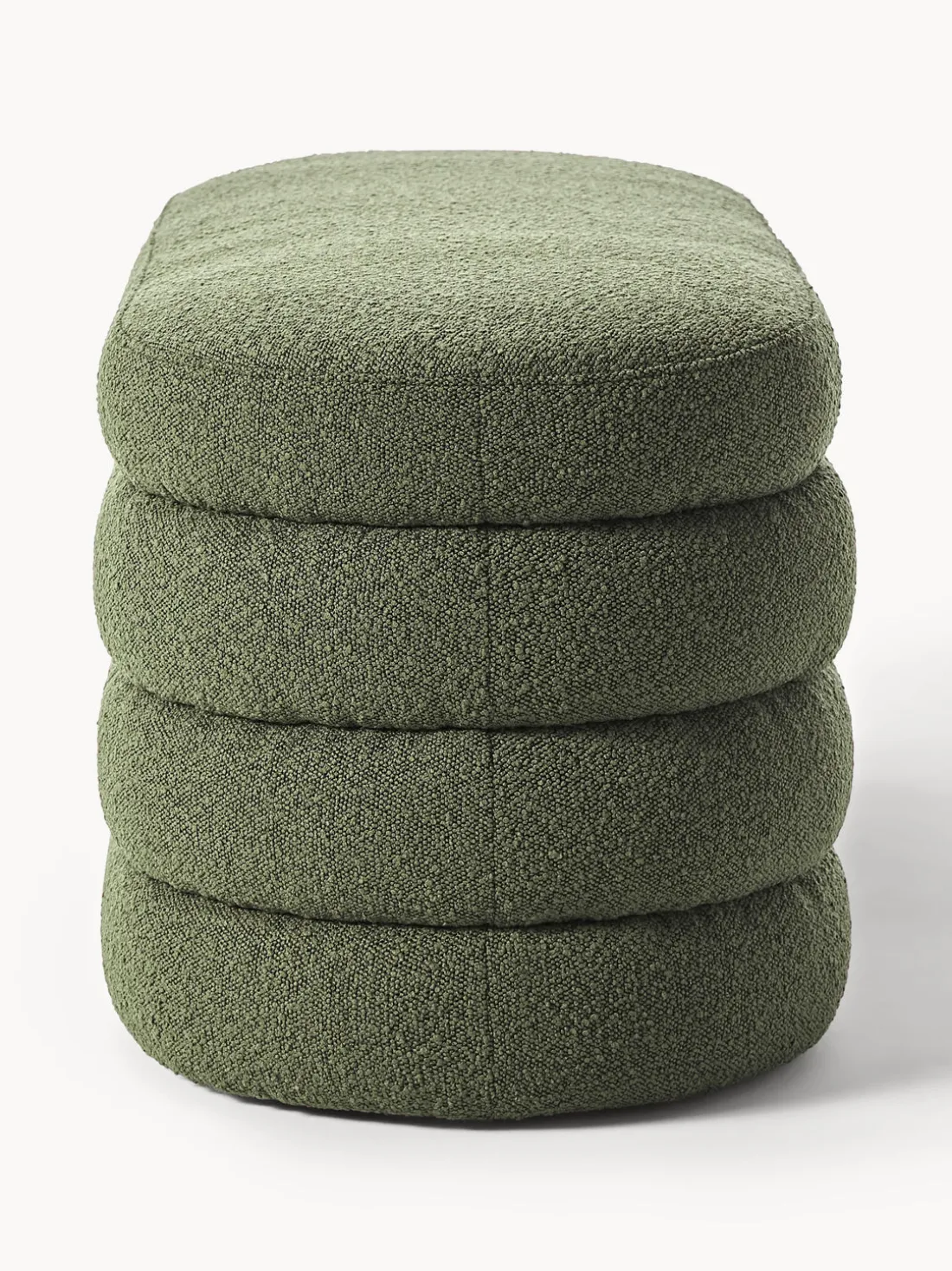 Banco tapizado en tejido bouclé Alto