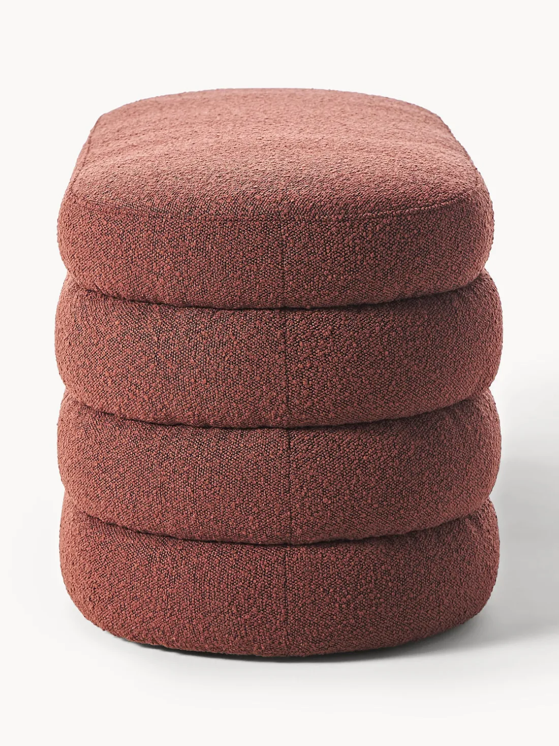 Banco tapizado en tejido bouclé Alto