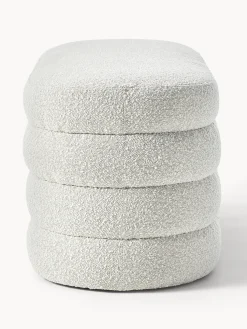 Banco tapizado en tejido bouclé Alto