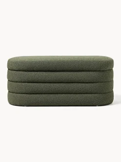 Banco tapizado en tejido bouclé con espacio de almacenaje Alto