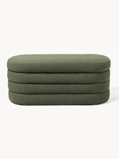 Banco tapizado en tejido bouclé con espacio de almacenaje Alto