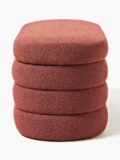 Banco tapizado en tejido bouclé con espacio de almacenaje Alto