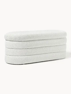 Banco tapizado en tejido bouclé con espacio de almacenaje Alto