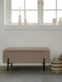 Banco tapizado en tejido bouclé con espacio de almacenamiento Watford