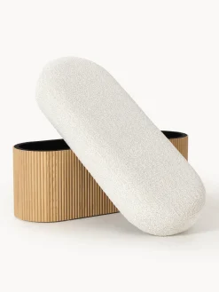 Banco tapizado en tejido borreguillo bouclé con espacio de almacenamiento Nala