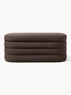 Banco tapizado en tejido bouclé con espacio de almacenamiento Alto