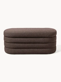 Banco tapizado en tejido bouclé con espacio de almacenamiento Alto