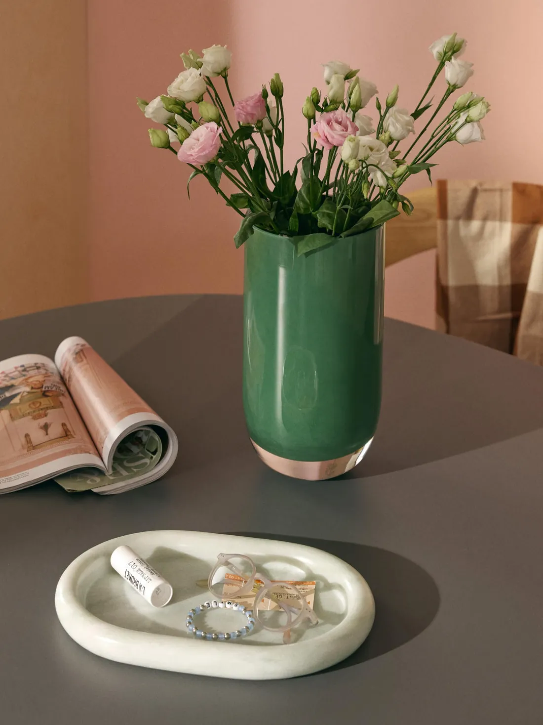 Bandeja decorativa de mármol Maba