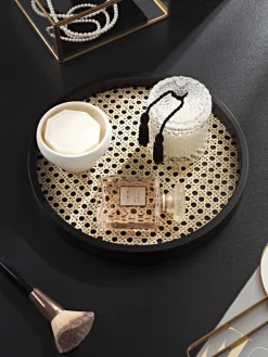 Bandeja redonda con tejido vienés Carina