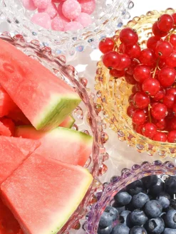 Bol de vidrio soplado Hobnail