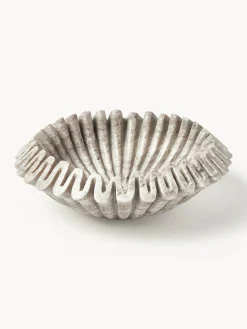 Bol decorativo artesanal de mármol Santorini, Ø 31 cm