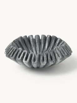 Bol decorativo artesanal de mármol Santorini, Ø 18 cm