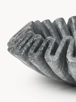 Bol decorativo artesanal de mármol Santorini, Ø 18 cm