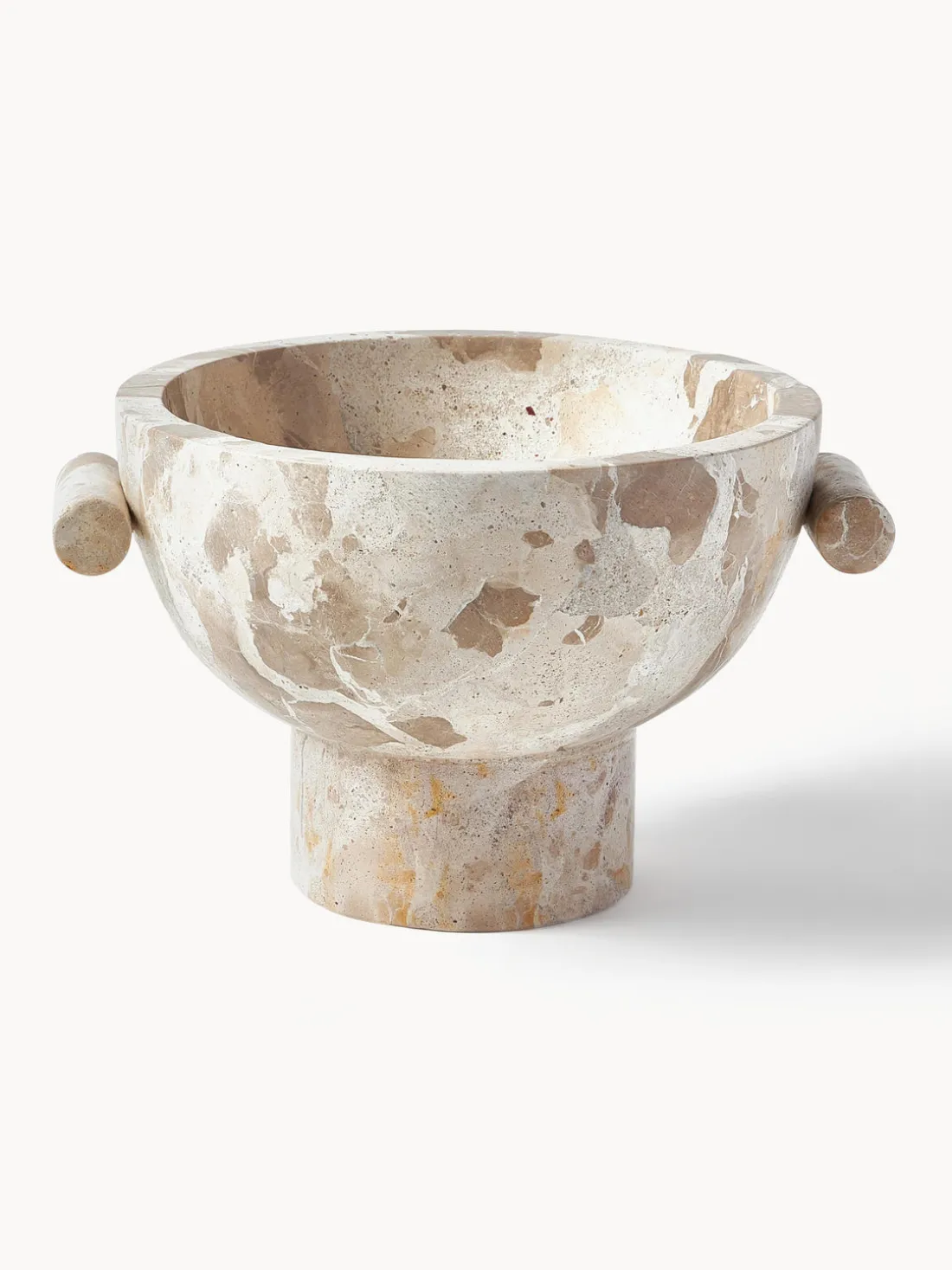 Bol decorativo de mármol Fossil, 15 cm