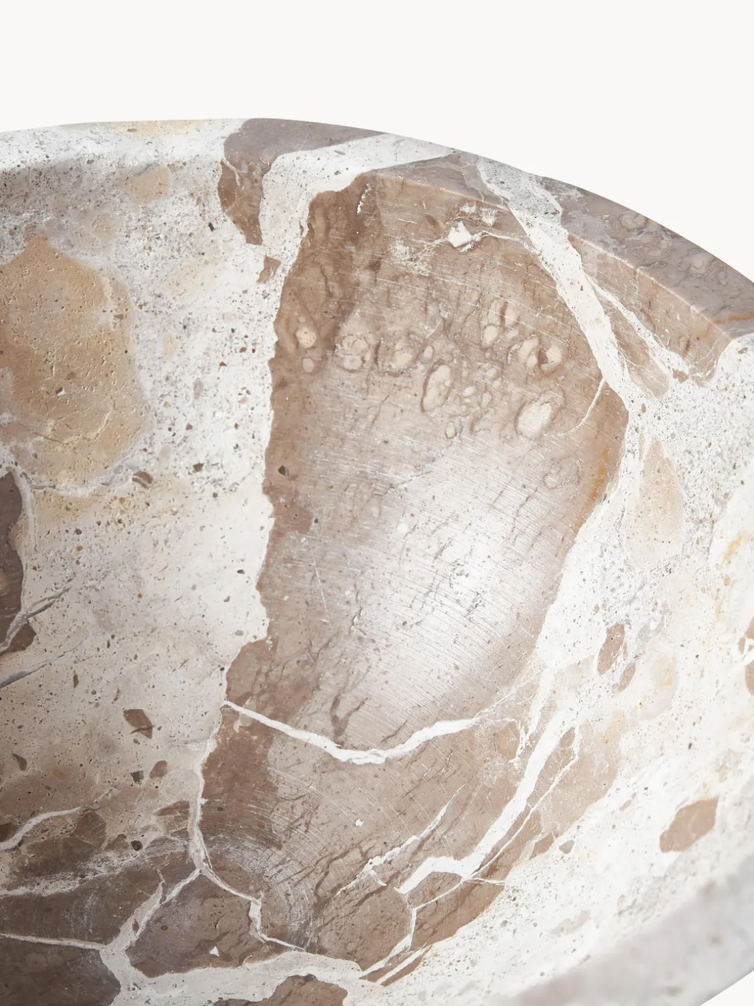 Bol decorativo de mármol Fossil, 15 cm