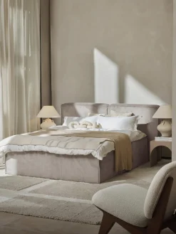 Cama continental de pana Lennon