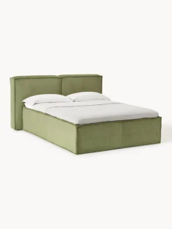 Cama continental de pana Lennon