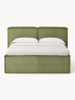 Cama continental de pana Lennon