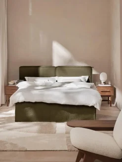 Cama continental en tejido bouclé Lennon