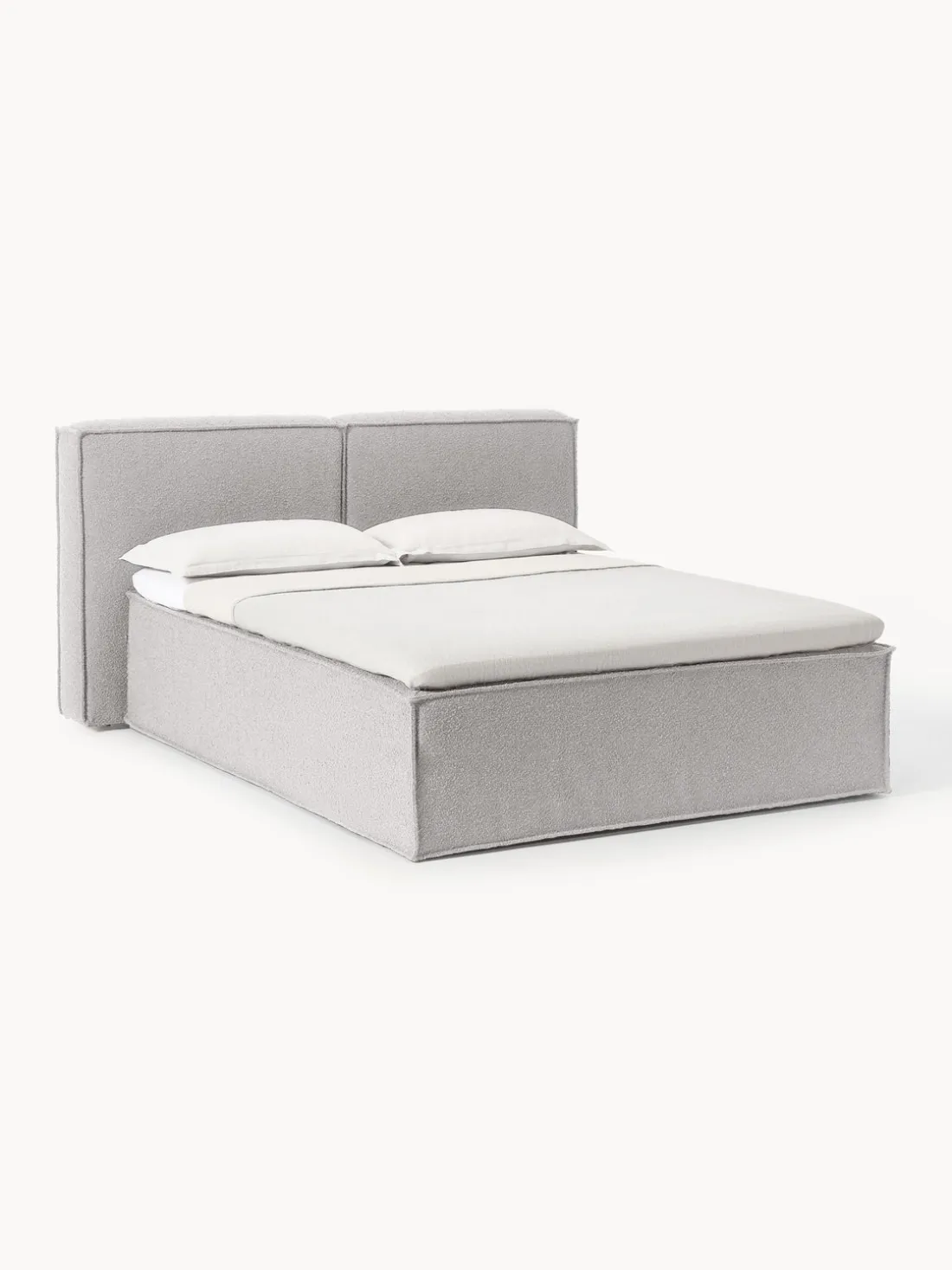 Cama continental en tejido bouclé Lennon