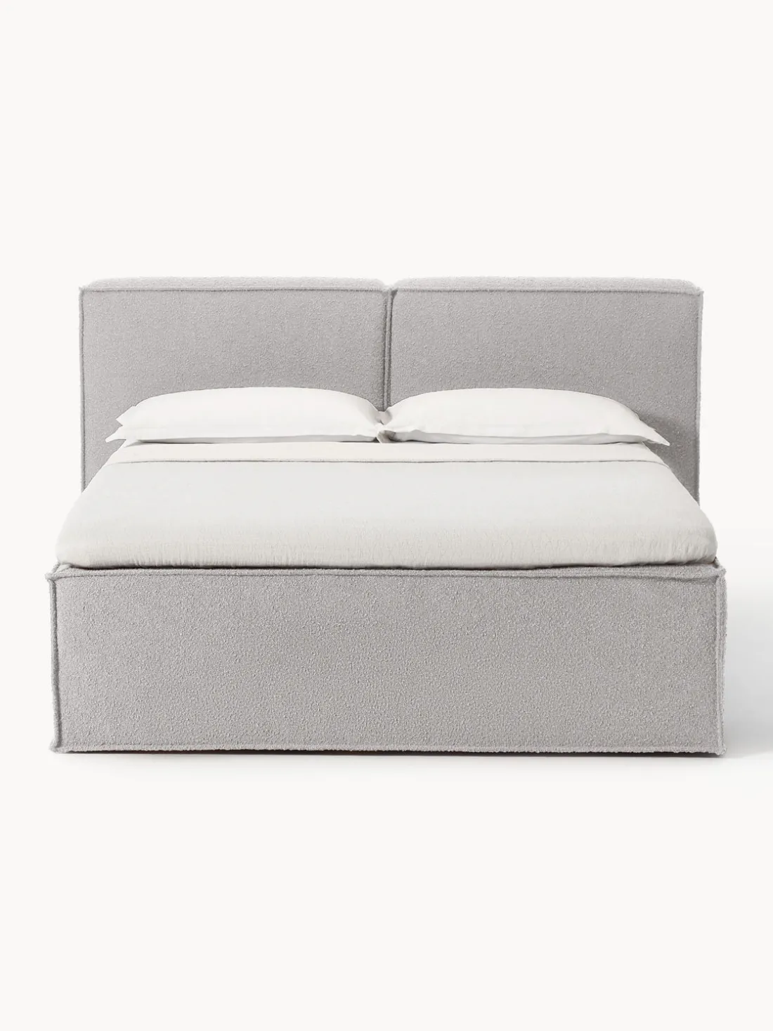 Cama continental en tejido bouclé Lennon