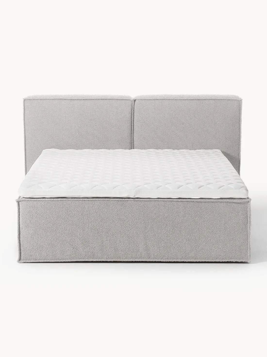 Cama continental en tejido bouclé Lennon