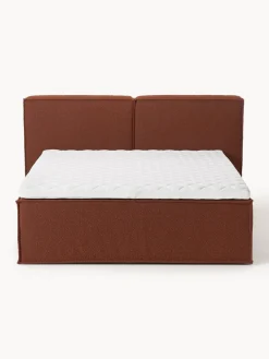 Cama continental en tejido bouclé Lennon