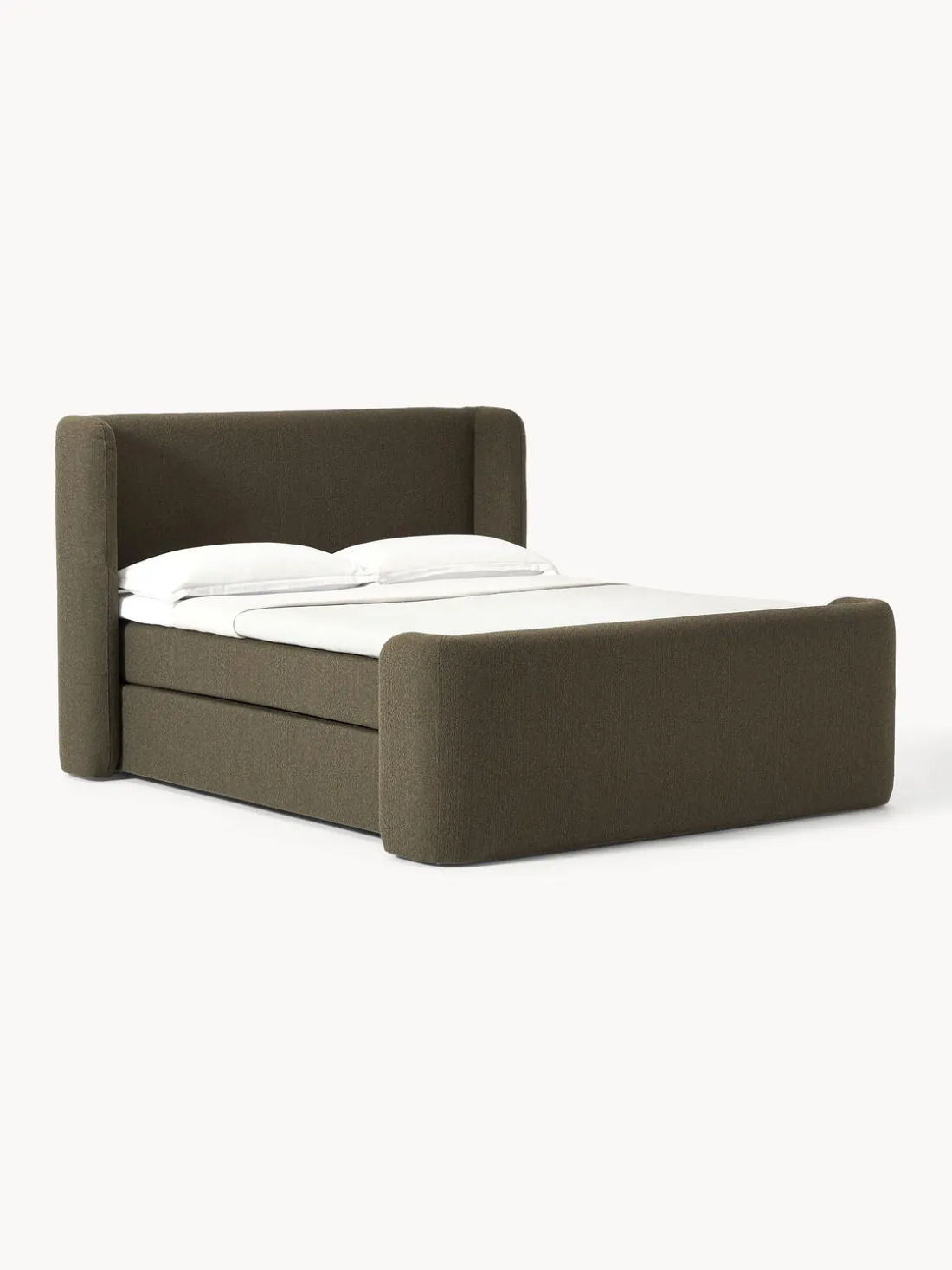 Cama continental en tejido bouclé Perla