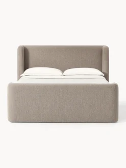 Cama continental en tejido bouclé Perla