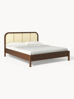 Cama de madera con cabecero en tejido vienés Jones