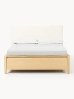 Cama de madera con cabecero tapizado y cajones Santiago