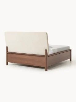 Cama de madera con cabecero tapizado y cajones Santiago