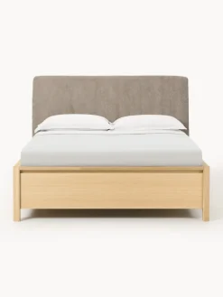 Cama de madera con cabecero tapizado y cajones Santiago
