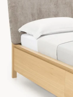 Cama de madera con cabecero tapizado y cajones Santiago