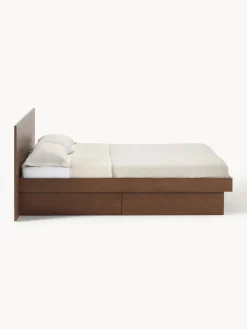 Cama de madera con cajones y cabecero Sato