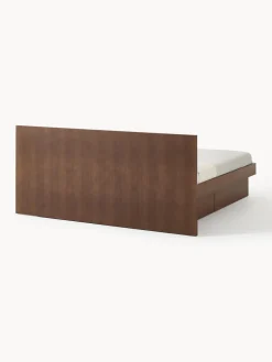 Cama de madera con cajones y cabecero Sato