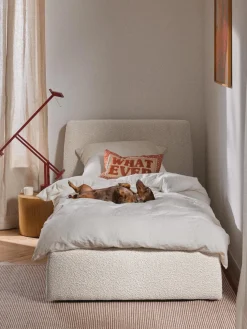 Cama individual en tejido bouclé Cloud