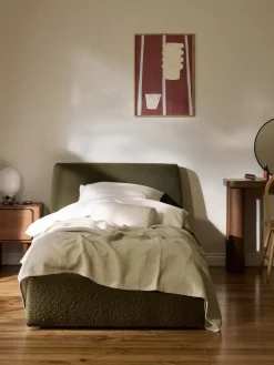 Cama individual en tejido bouclé Cloud