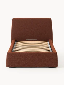 Cama individual en tejido bouclé con espacio de almacenamiento Cloud
