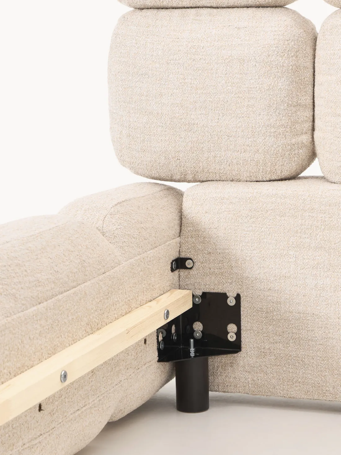 Cama individual tapizada en borreguillo bouclé Tayla