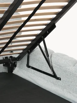 Cama individual tapizada en borreguillo bouclé con espacio de almacenamiento Tayla