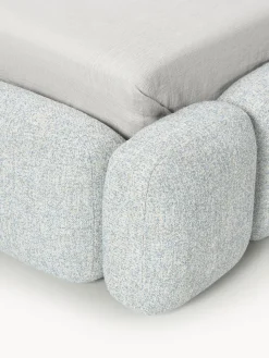 Cama individual tapizada en borreguillo bouclé Tayla