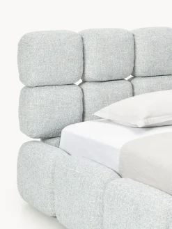 Cama individual tapizada en borreguillo bouclé Tayla