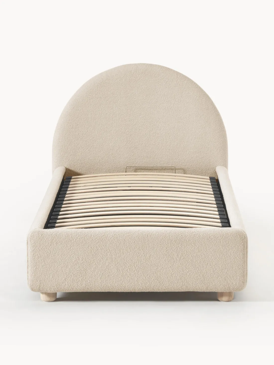 Cama individualde borreguillo Ebba, con espacio de almacenamiento