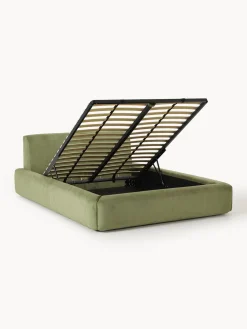 Cama tapizada con espacio de almacenamiento Melva