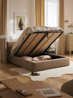 Cama tapizada con espacio de almacenamiento Cloud
