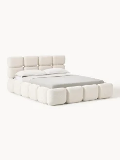 Cama tapizada de borreguillo bouclé Tayla