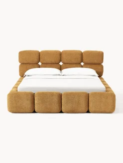 Cama tapizada de borreguillo bouclé Tayla